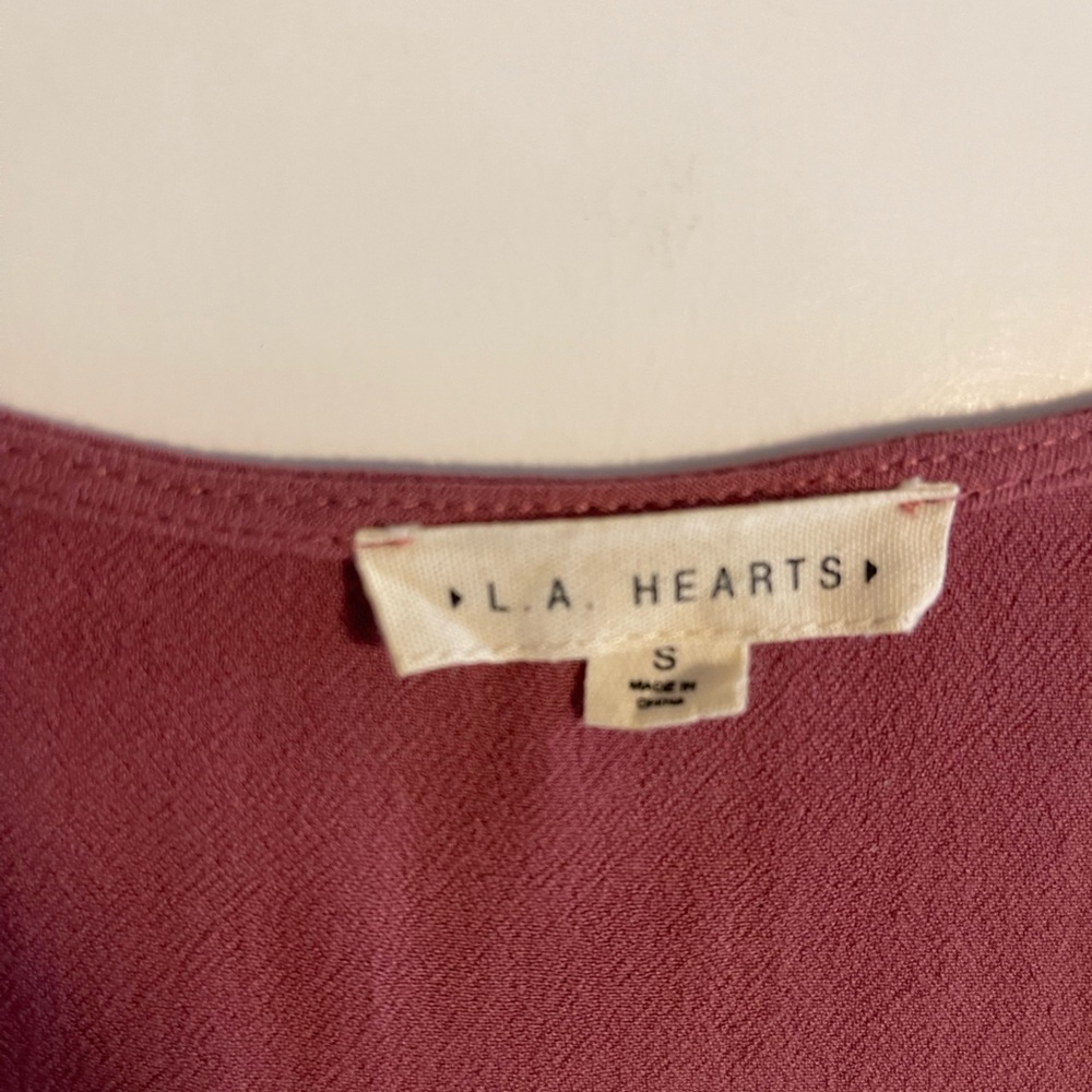 Mauve Rayon Tie Front Blouse S - Picture 5 of 9